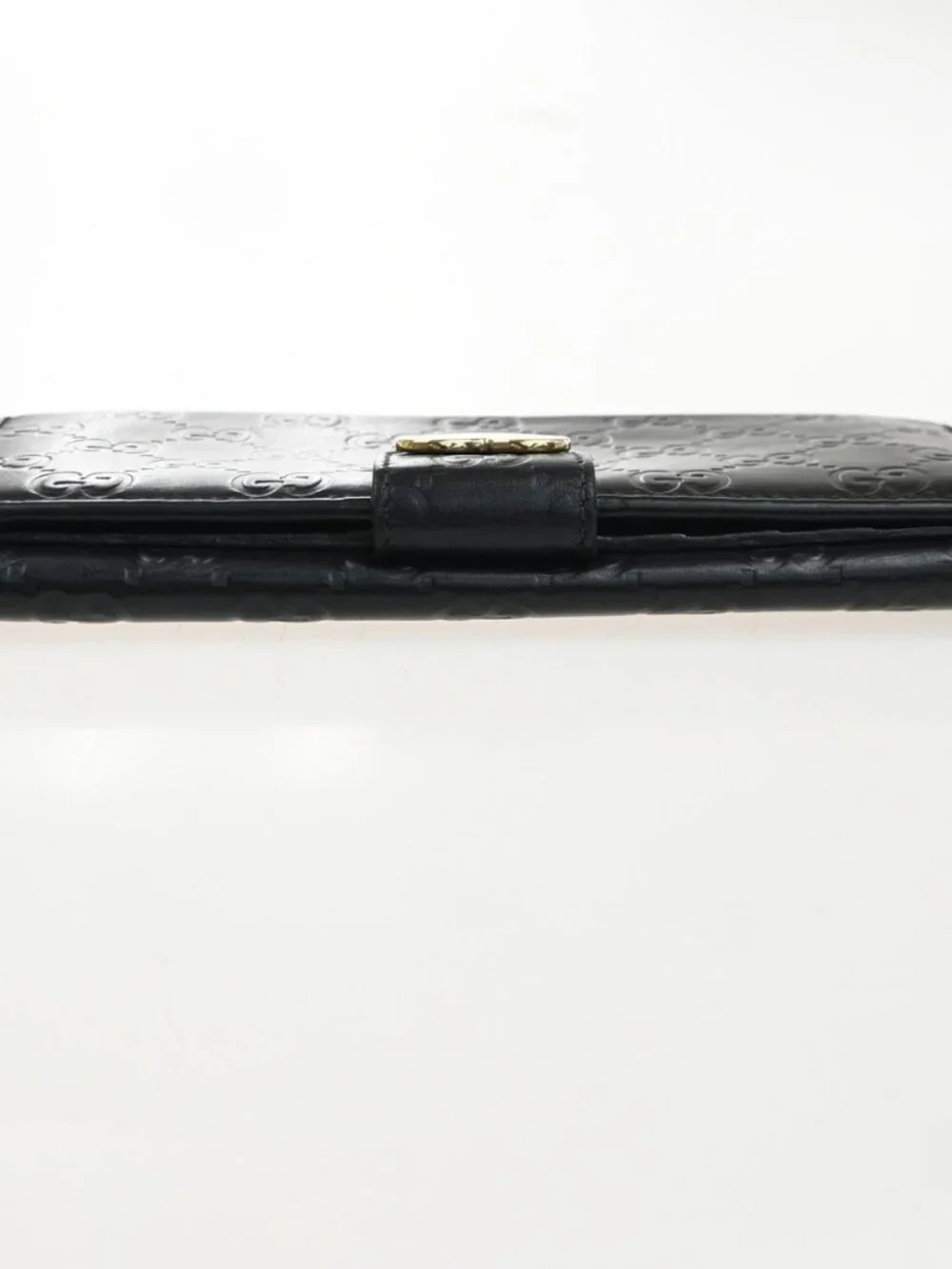 GUCCI Logo Guccissima GG Lovely Heart Bifold Long Wallet Leather Black 02KD033 - Picture 5 of 16
